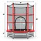 Kids Round Trampoline with Safety Net 55 Inch Indoor Outdoor Steel Frame Red